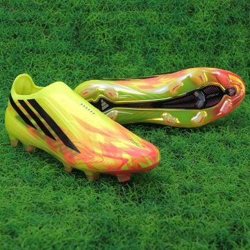 adidas F50 Hyperfast Elite Laceless FG Too Light in Solar Yellow Core Black Solar Turquoise 