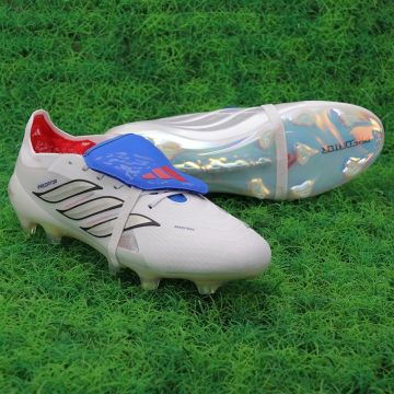 adidas Predator Elite Fold-over Tongue FG Icon Takeover in Footwear White Zero Metallic Royal Blue