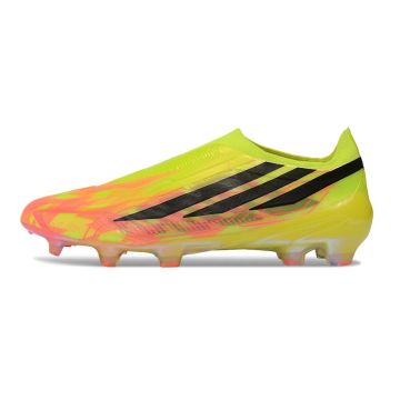 adidas F50 Hyperfast Elite Laceless FG Too Light in Solar Yellow Core Black Solar Turquoise 
